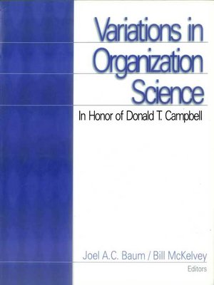 cover image of Variations in Organization Science